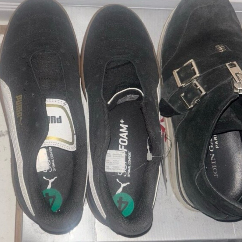 Puma Black Sneakers with Gold Logo